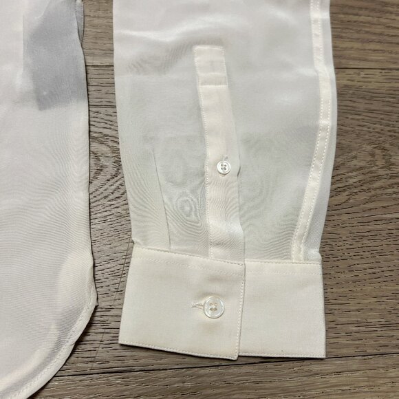 The Kooples white button down Silk Shirt NWOT Slim Long Sleeve Size Large - Picture 3 of 13